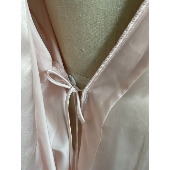 Vintage Intimate Concepts by Terry Russo Pink Floral Lace Applique Satin Robe - Picture 7 of 12